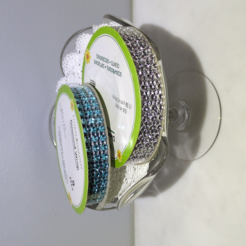 Two Rolls Of Diamond Wrap / Sparkling Ribbon / Bling Wrap